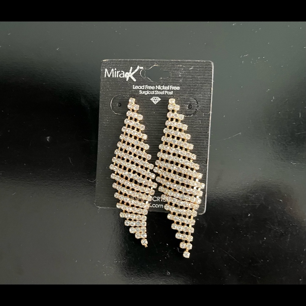 Austrian Crystal gold earrings